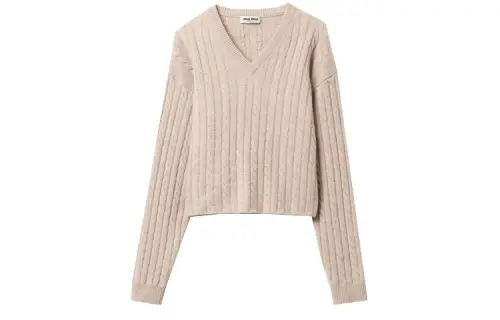 MIU MIU FW23 Cashmere Sweater Women's Limestone