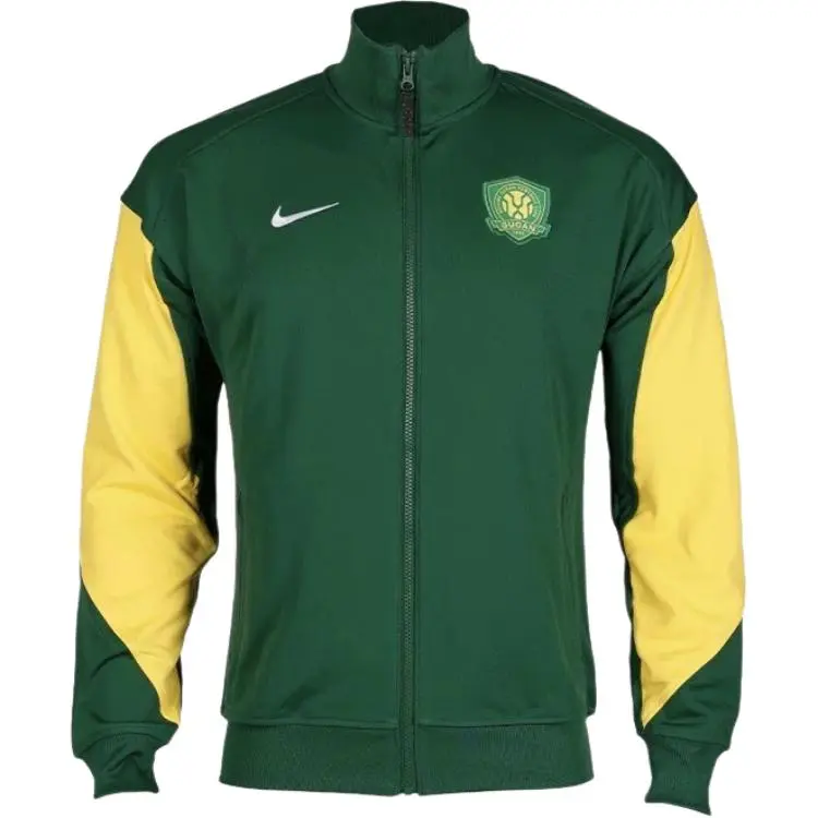 Nike Beijing Guoan 25th Season Beijing Guoan Quick Dry Fleece Lined Stand Collar Long Sleeved Soccer Jersey Men's