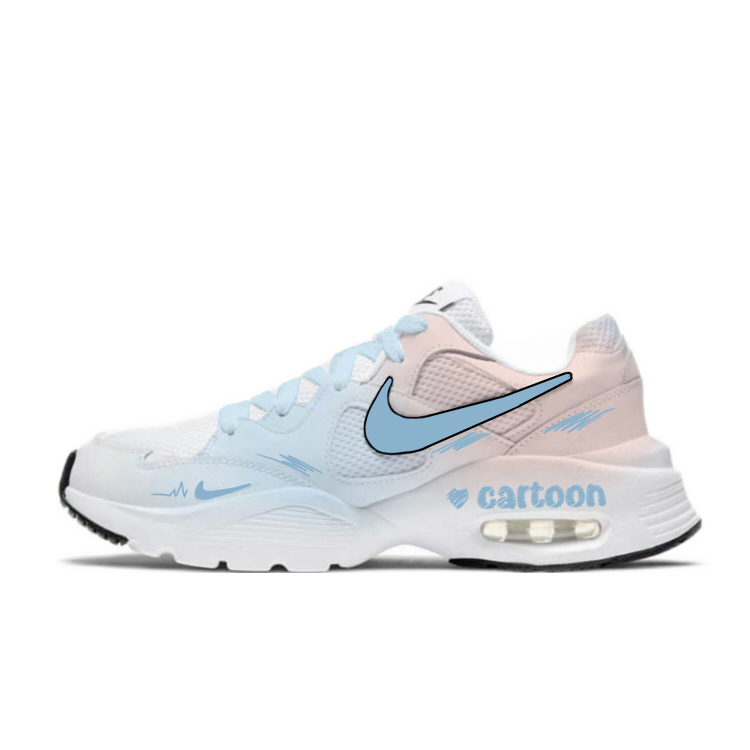 Nike Air Max Fusion Abrasion Resistant Slip Resistant Low top Running Shoes Women’s Blue Pink