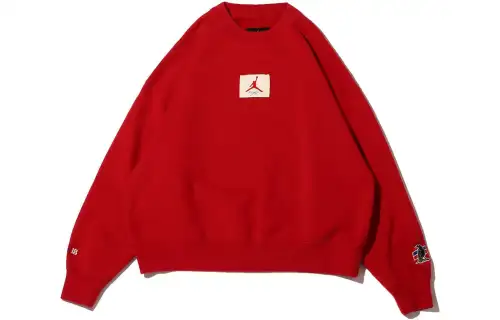 Jordan Sweatshirts Women's Red Crew Neck Moderate Regular