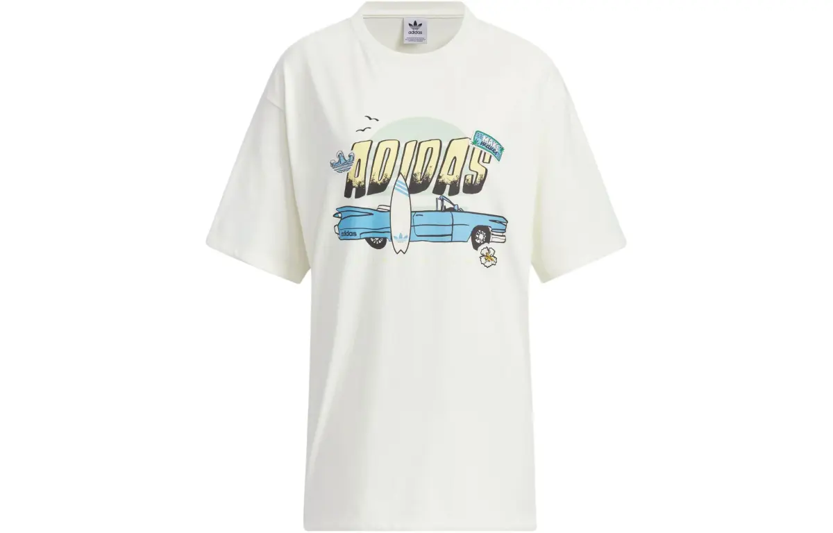 adidas originals Summer Holiday Graphic Play Short Sleeve Tee 'Off White'