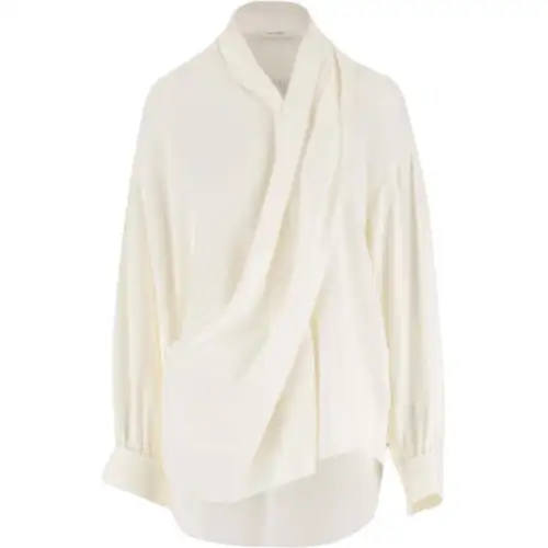 The Row Darnelle draped silk blouse