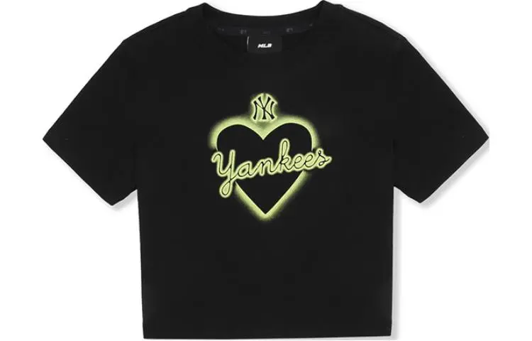 MLB SS23 Heart Regular Sleeve T Shirt Women's Black