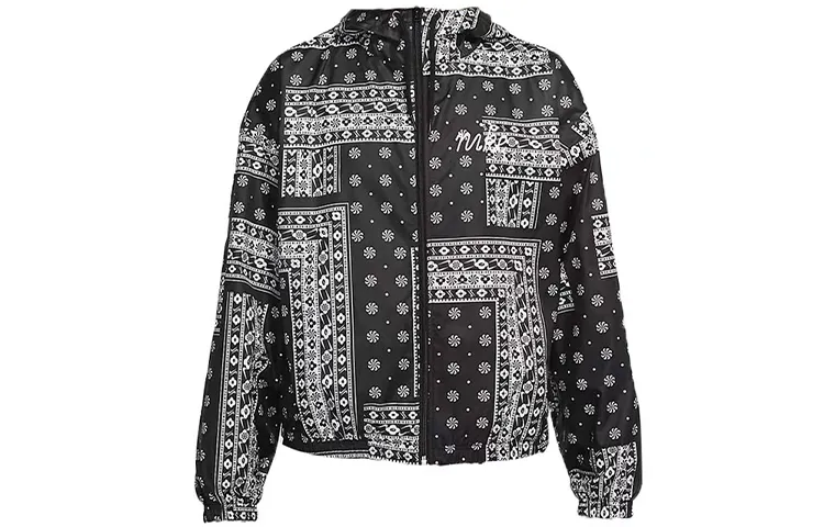 Nike Jackets Women's Black Hooded (Non-detachable) Moderate Straight Fit