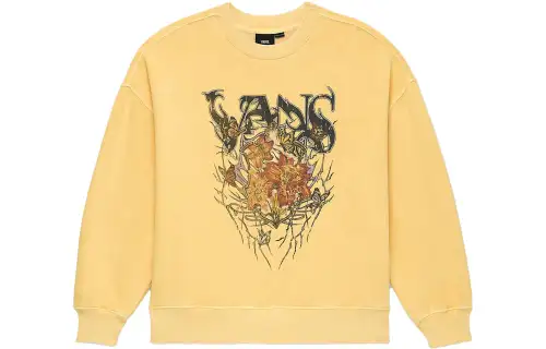 Vans Sweatshirts Women's Yellow Crew Neck Moderate Regular