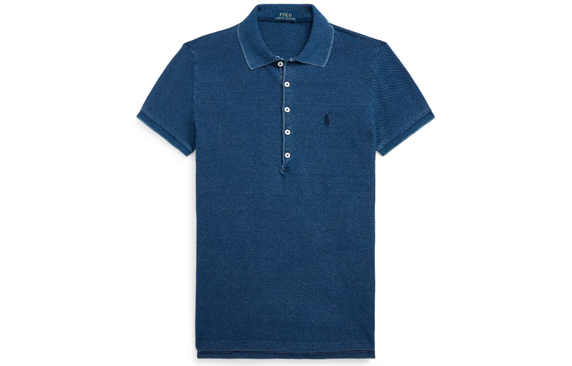 Polo Ralph Lauren SS22 Polo Shirt Women's Slim Fit Marine Blue