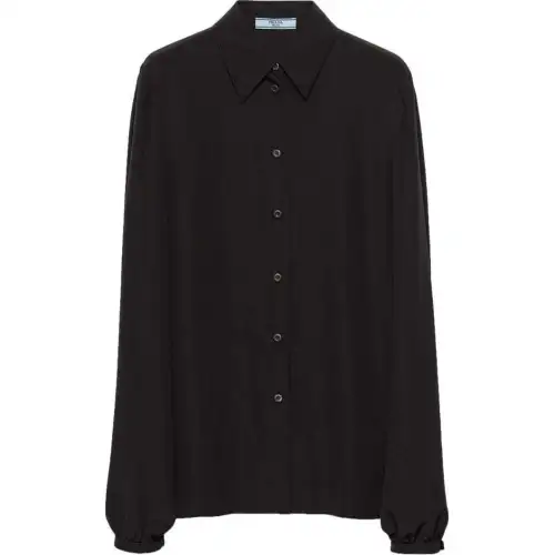 PRADA Shirts Women's Black Pointed Collar Moderate Other