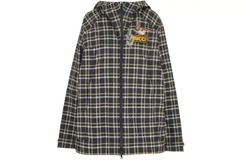 GUCCI Jackets Women's Black Hooded Moderate Other