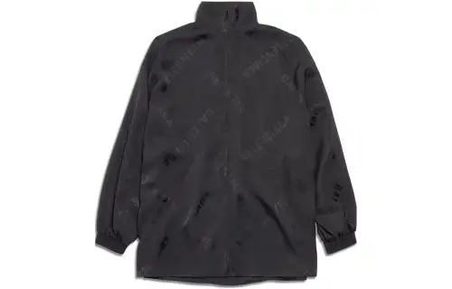 Balenciaga Diagonal Allover Fluid Tracksuit Jacket In Jackets & Coats Loose Fit Women's Black