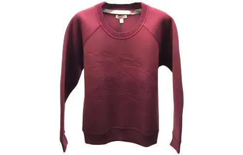 Burberry Solid Color Sweatshirt Women's Dark Red