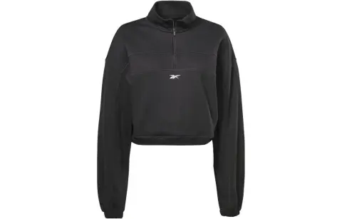 Reebok Sweatshirts Women's Black Stand Collar Moderate Regular