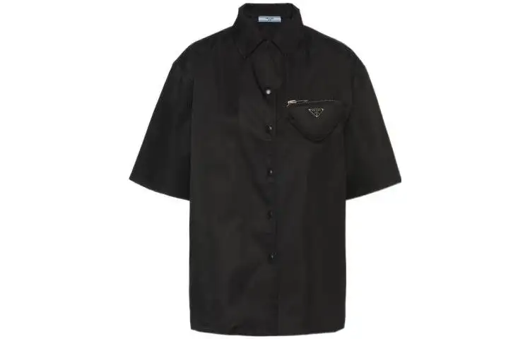 PRADA Shirts Women's Black Lapel Moderate Shirt