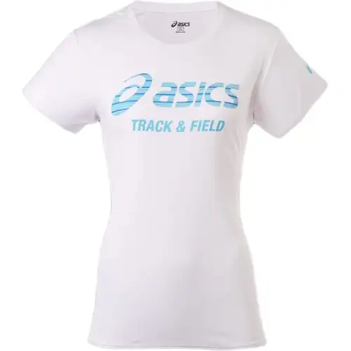 ASICS T Shirts Women's White Crew Neck Moderate Straight Fit