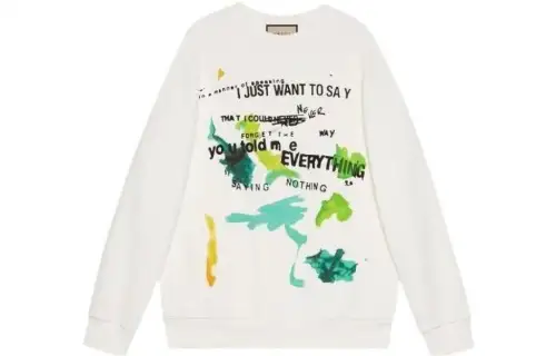 GUCCI Sweatshirts Women's White Crew Neck Moderate Regular