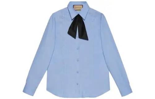 【Previous Season】detachable-scarf cotton shirt