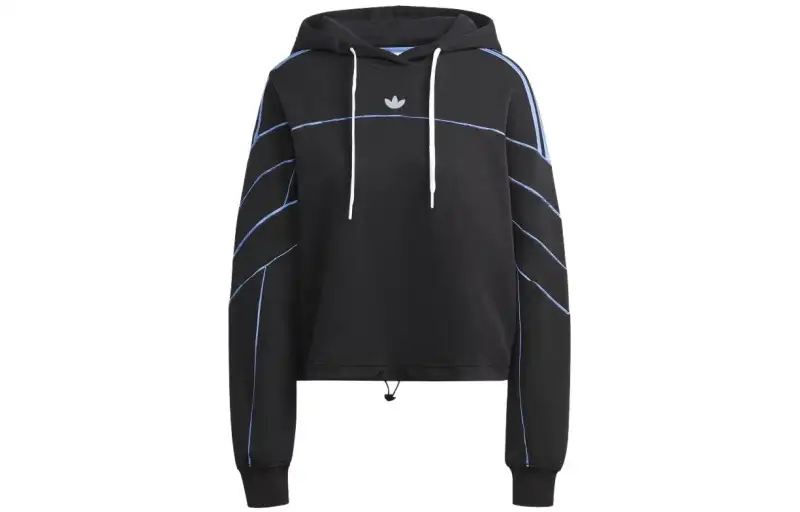 Adidas Originals ARCHIVE CUT LINE Sweatshirts Women's Black Hooded Moderate Regular