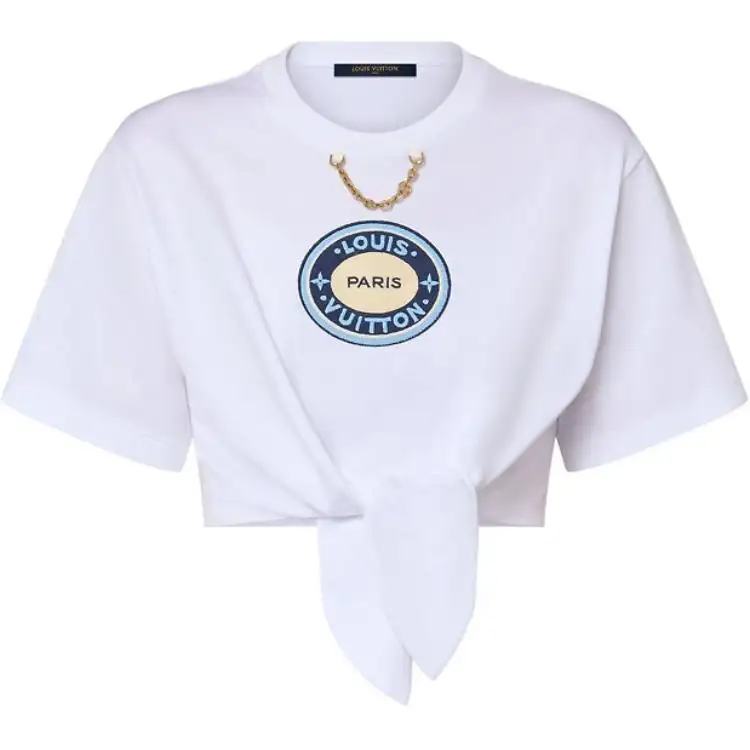 LOUIS VUITTON Lv Patch Self-Tie T-Shirt