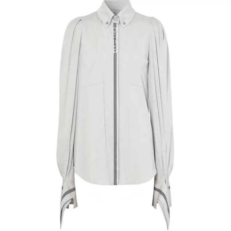 Burberry Shirts Women's Gray Pointed Collar Moderate Other