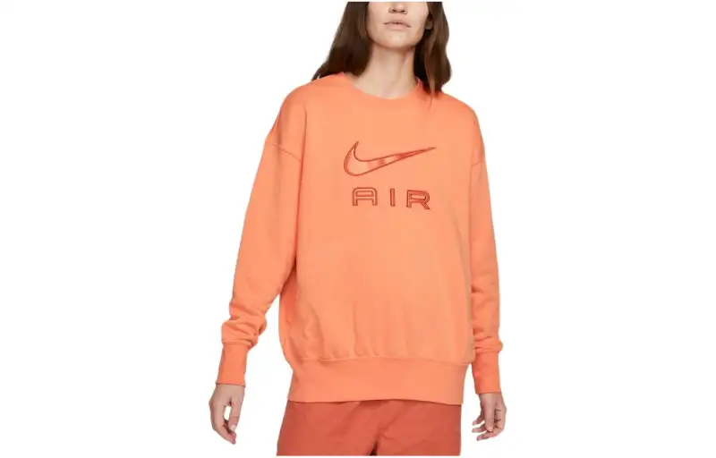 Nike Sweatshirts Women's Orange Crew Neck Moderate Regular