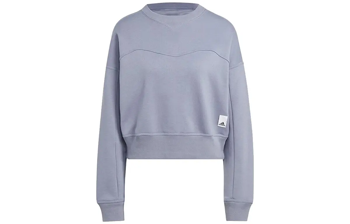 Adidas Sweatshirts Women's Light Purple Crew Neck Moderate Straight Fit
