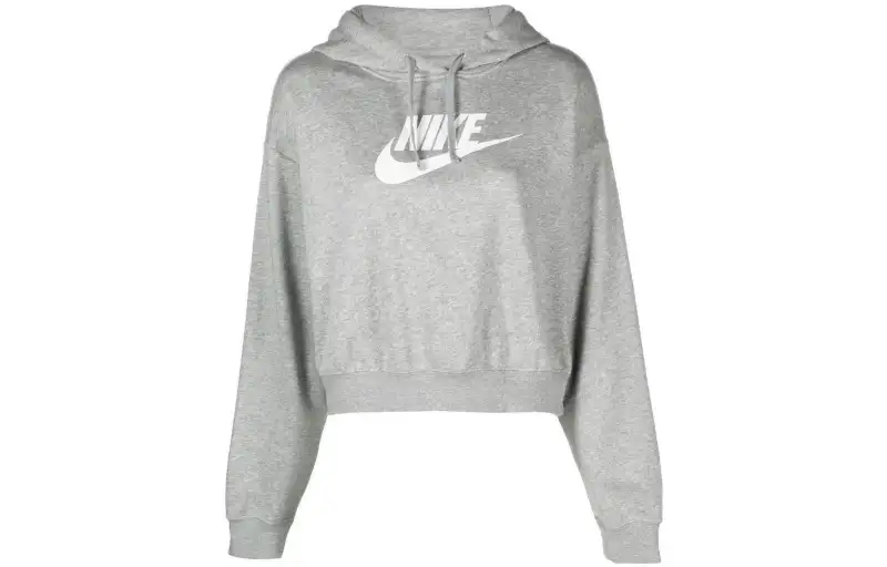 Nike Sweatshirts Women's Light Gray Hooded Moderate Regular