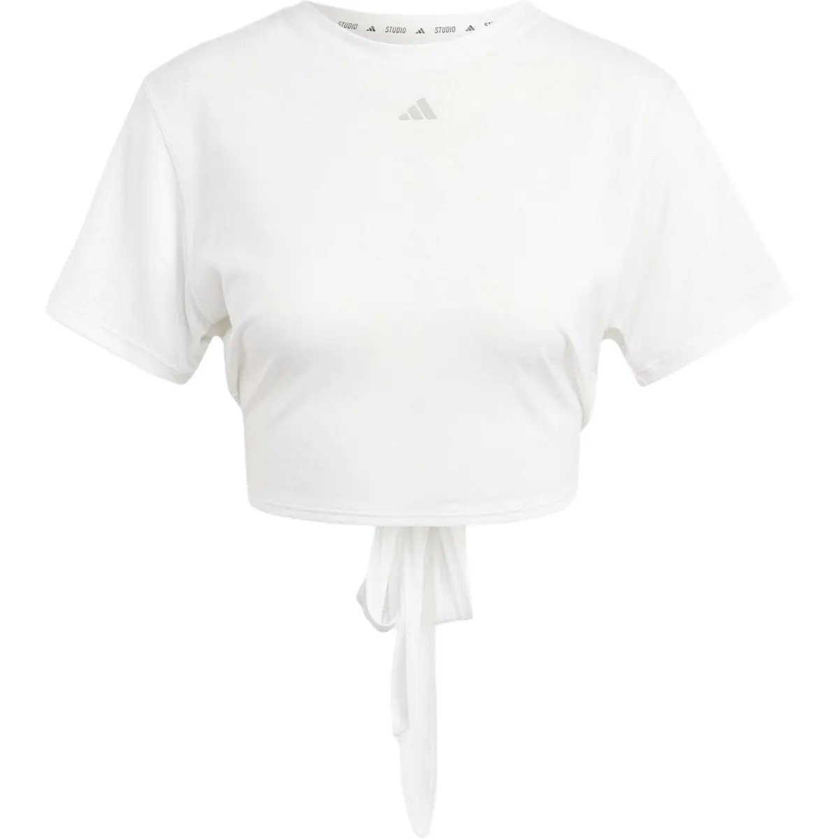 Adidas T-Shirts Women's White Crew Neck Moderate Straight Fit