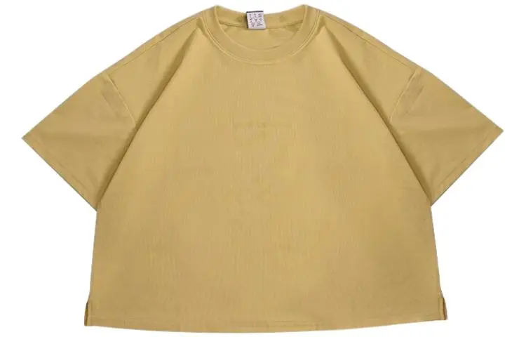 New Balance T-Shirts Women's Yellow Crew Neck Moderate Straight Fit