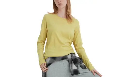 UNIQLO Knitwear Women's 44 Bright Yellow Crew Neck Moderate Base Layer