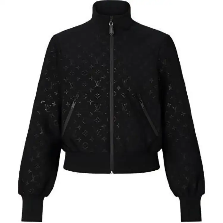 LOUIS VUITTON Embossed Monogram Zip Up Jacket