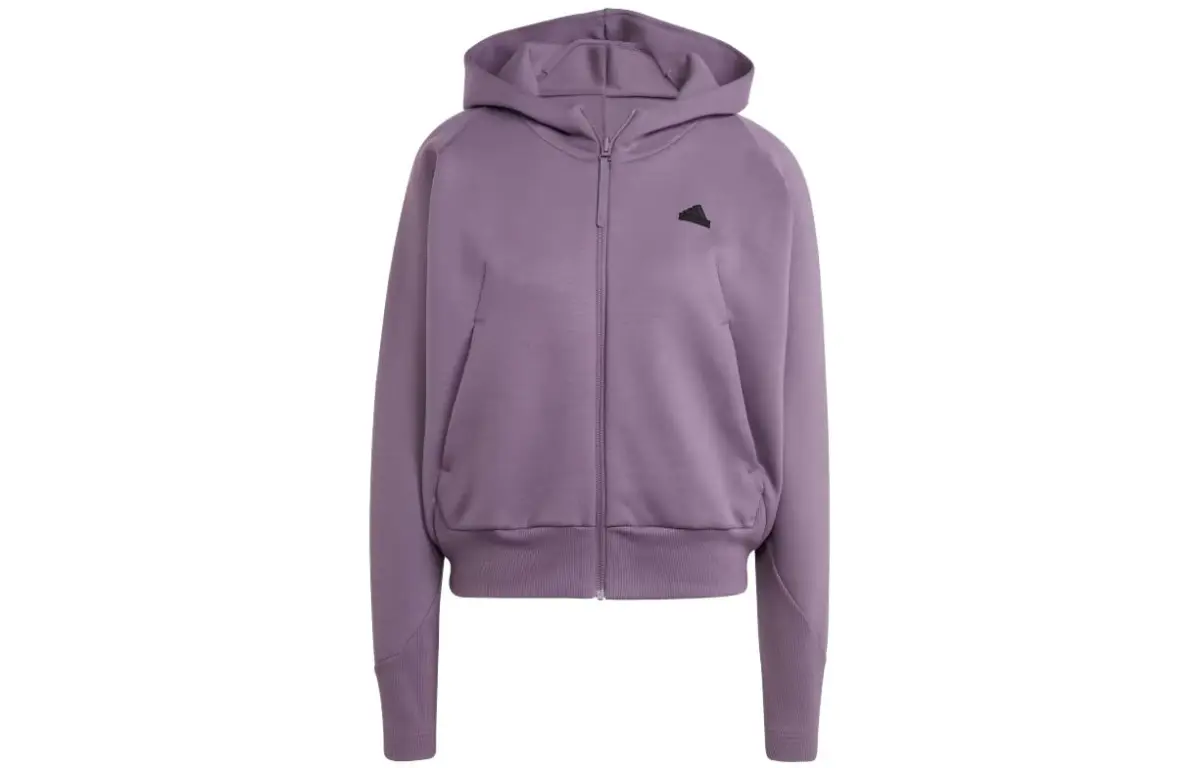 Adidas Z.N.E. Full Zip Hoodie Sweatshirt Women's Contour Violet