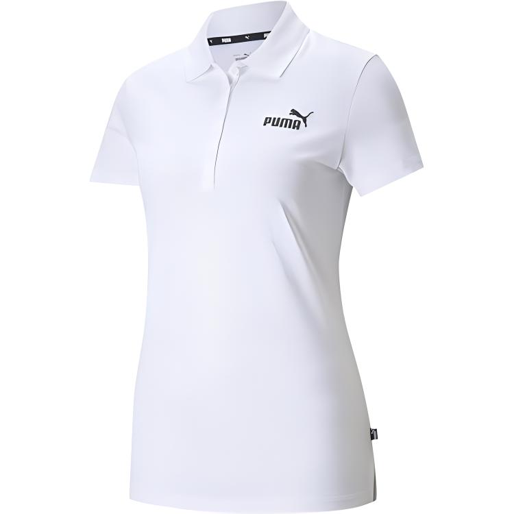 PUMA Polo Shirts Women's White Polo Collar Moderate Straight Fit