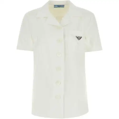 PRADA Triangle Logo Plaque Buttoned Shirt