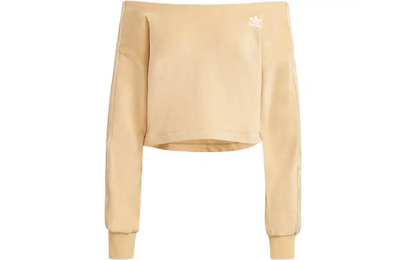 Adidas Originals Sweatshirts Women's Beige Crew Neck Moderate Regular