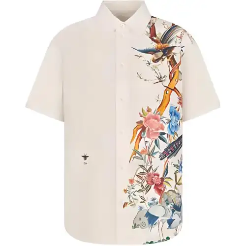 DIOR Shirts Women's White Lapel Thin