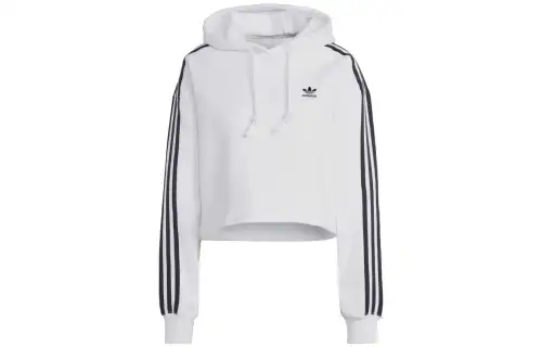 Adidas Originals Sweatshirts Women's White Hooded Moderate Regular