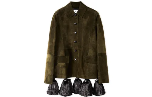 LOEWE Jackets Women's Dark Green Lapel Moderate Other
