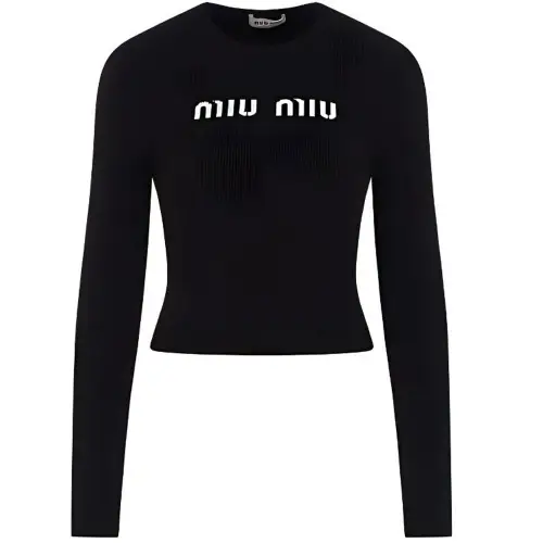 【Previous Season】logo-intarsia cropped jumper
