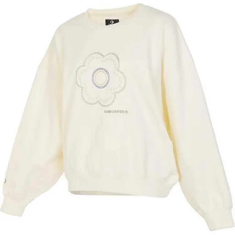 Converse Sweatshirts Women's White Crew Neck Moderate Regular