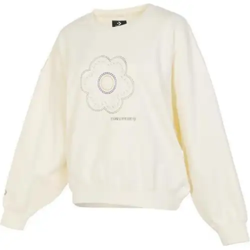 Converse Sweatshirts Women's White Crew Neck Moderate Regular