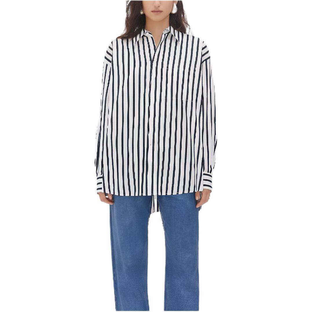 Bottega Veneta Shirts Women's Dark Blue Lapel Moderate Other