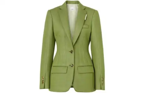 Burberry Jackets Women's Green V Neck Moderate Other