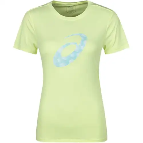 ASICS T Shirts Women's Green Crew Neck Moderate Nipped In Waist
