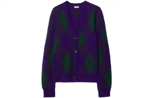 Burberry Argyle-intarsia wool cardigan