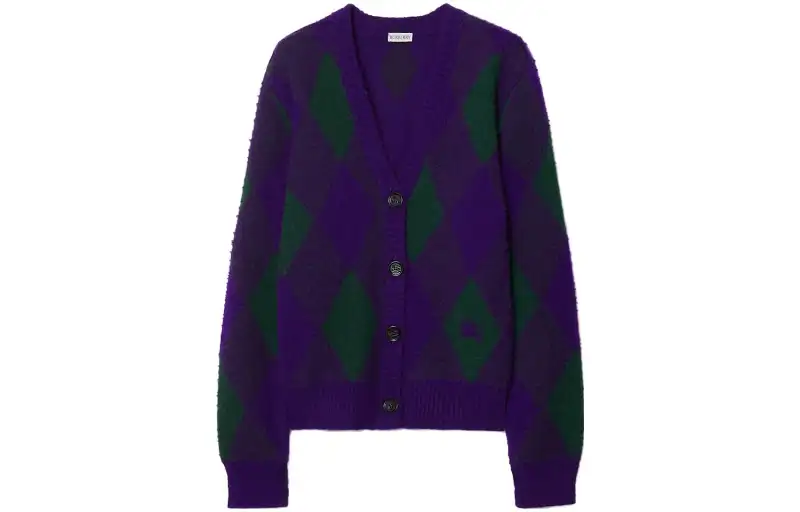 Burberry Argyle-intarsia wool cardigan