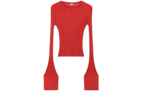 LOEWE T Shirts Women's Red Crew Neck Moderate Straight Fit