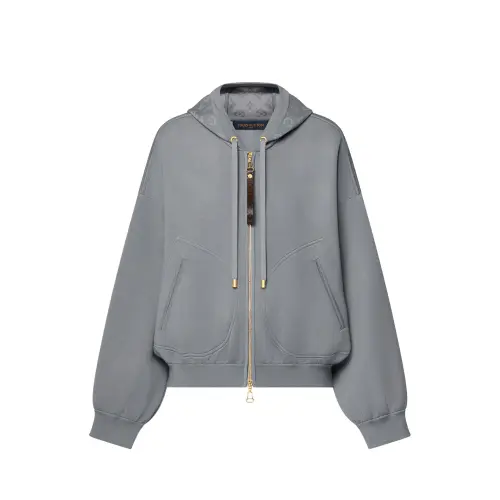 Lv Monogram Accent Knit Hoodie