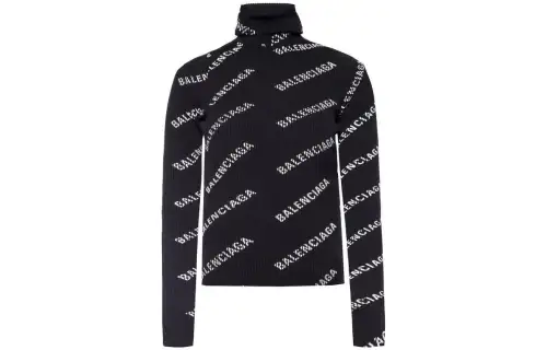 Balenciaga All Over Logo Turtleneck 'Black'