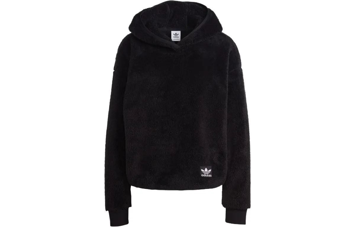 Adidas Originals Sweatshirts Women's Black Hooded Moderate Straight Fit