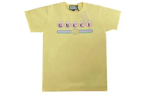 GUCCI T Shirts Women's Yellow Crew Neck Moderate Straight Fit