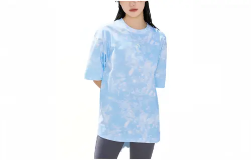 ANTA T Shirts Women's Blue Crew Neck Thin Straight Fit